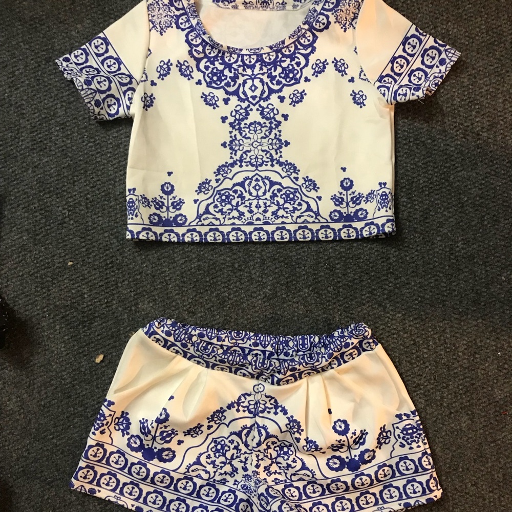 Two Piece Crop Top Set