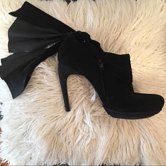 Balenciaga Paris black suede ankle tie heel 7.5/8 - Picture 2 of 8