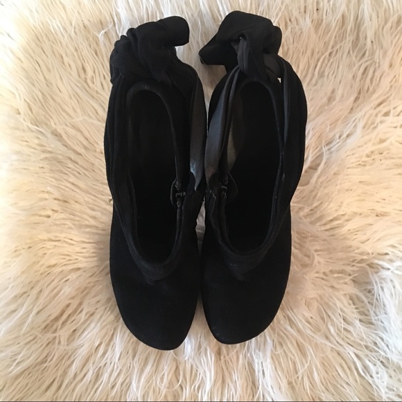 Balenciaga Paris black suede ankle tie heel 7.5/8 - Picture 3 of 8