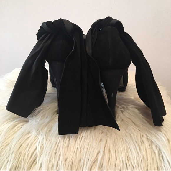 Balenciaga Paris black suede ankle tie heel 7.5/8 - Picture 4 of 8