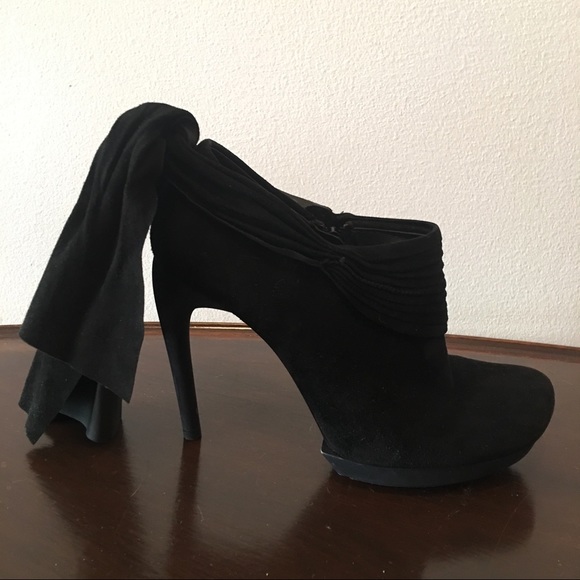 Balenciaga Paris black suede ankle tie heel 7.5/8 - Picture 7 of 8