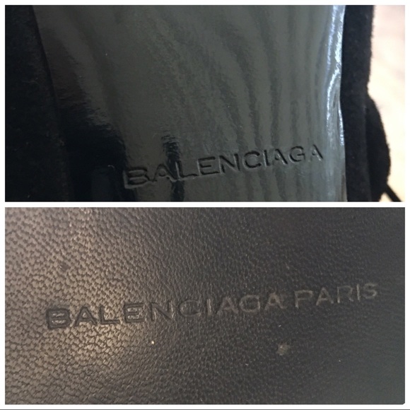 Balenciaga Paris black suede ankle tie heel 7.5/8 - Picture 5 of 8