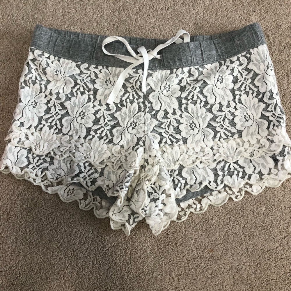Grey/Lace Pajama shorts!