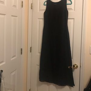 Black Full Length Floral Patterned Dress