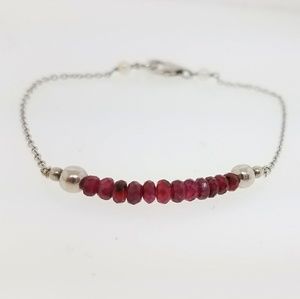 STERLING SILVER AND RUBY BRACELET