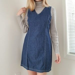 anne taylor loft denim jumper dress