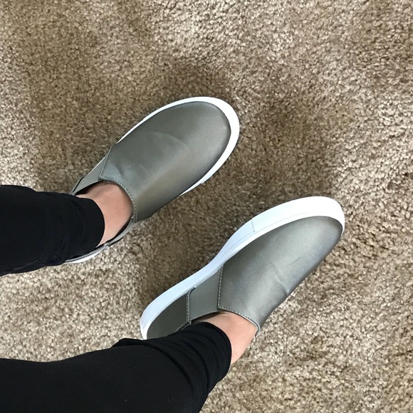 •FINAL PRICE SALE• Khaki Satin Slip Ons - Picture 5 of 7