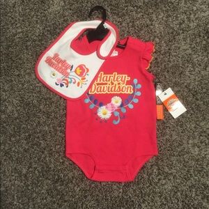 24 Month Harley Davidson Onesie + Bib