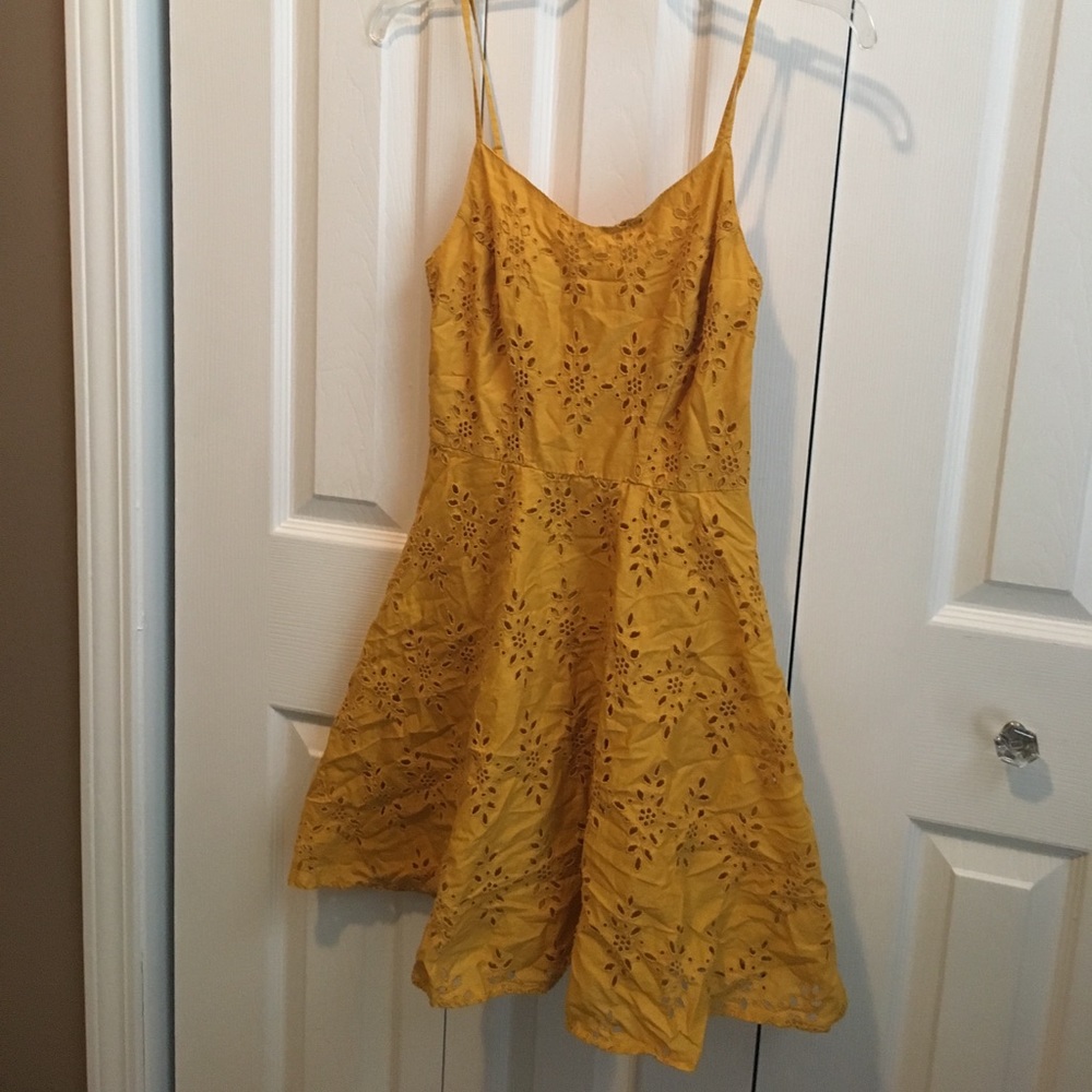 Mustard eyelet dress