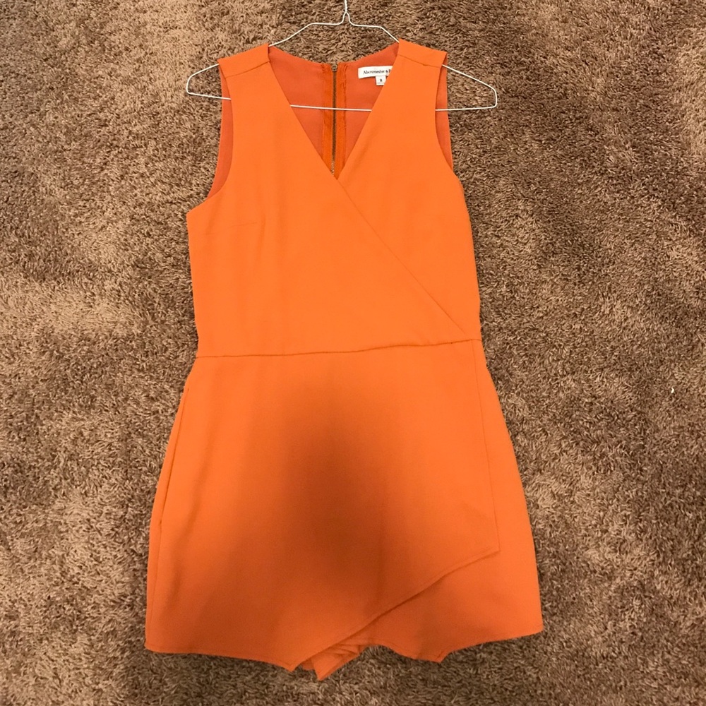 Orange tank romper from Abercrombie and Fitch