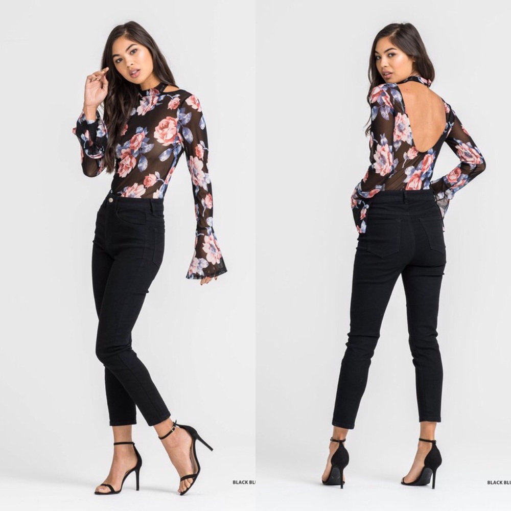 🌸Mesh Floral Bodysuit