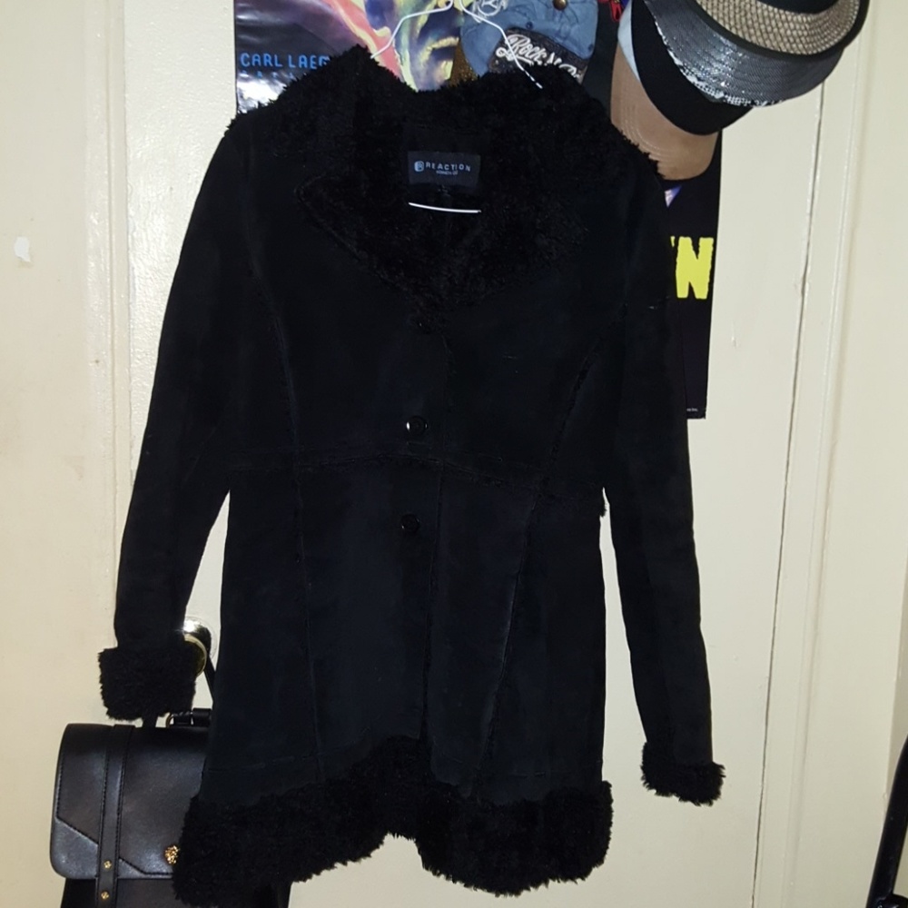 Kenneth Cole suede and fur jacket