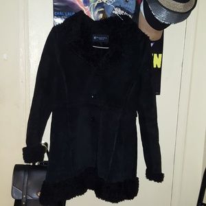 Kenneth Cole suede and fur jacket