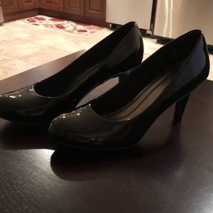 Black patent leather shoes