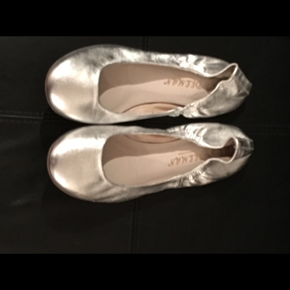 Silver Delman ballet flats