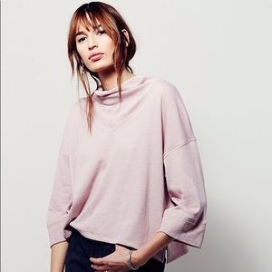 Free People Coziest Cocoon Pullover Crystal Rose