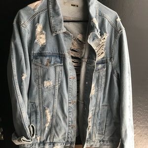 Topshop Ripped Denim Jacket