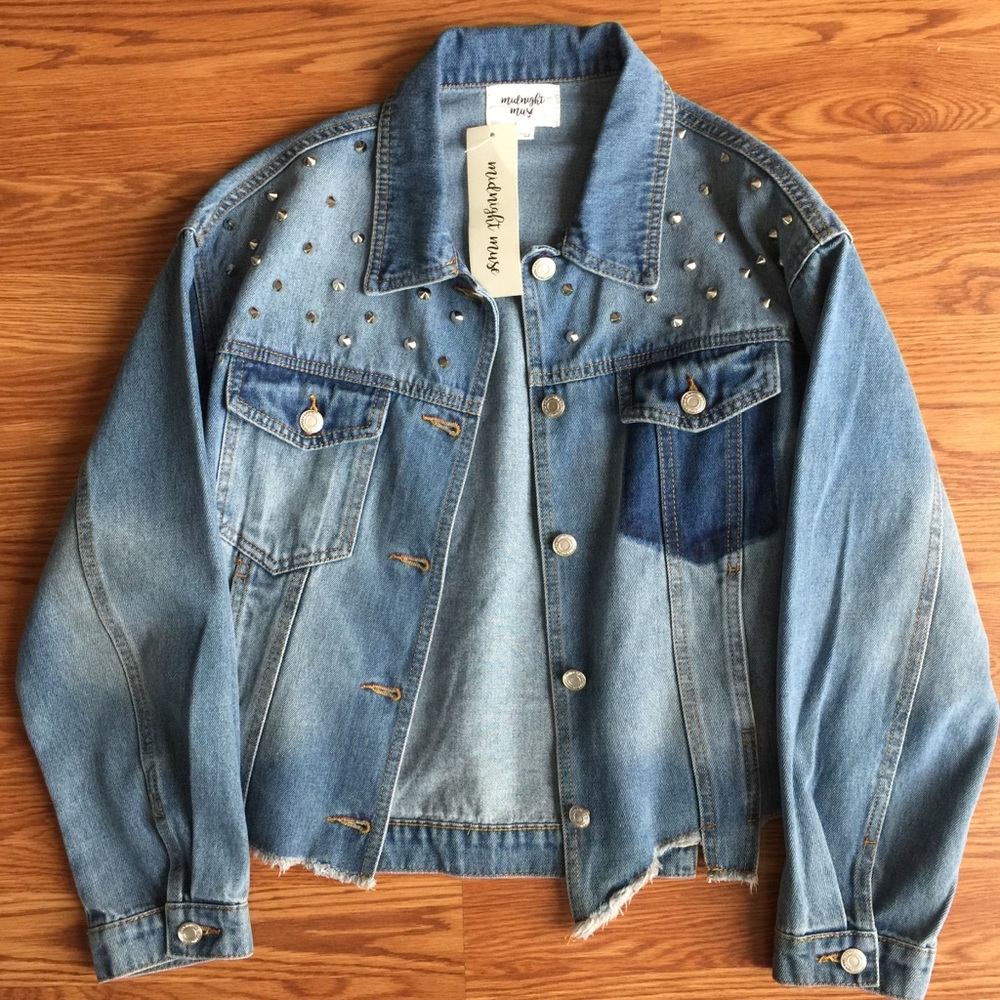 Studded Oversized Denim Jacket (New With Tags)