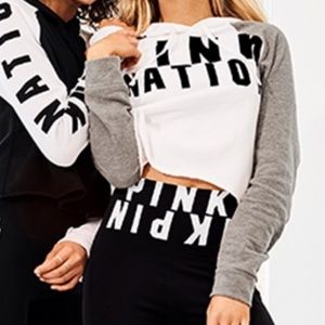 PINK Nation cropped hoodie