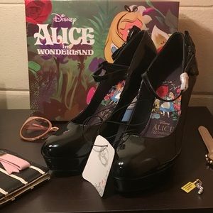Disney Alice & Wonderland Patent Ankle Strap Pump