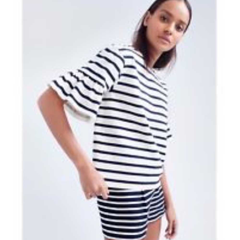 J Crew Ruffle Sleeve Top