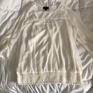 XL AB Studio cream long sleeve top
