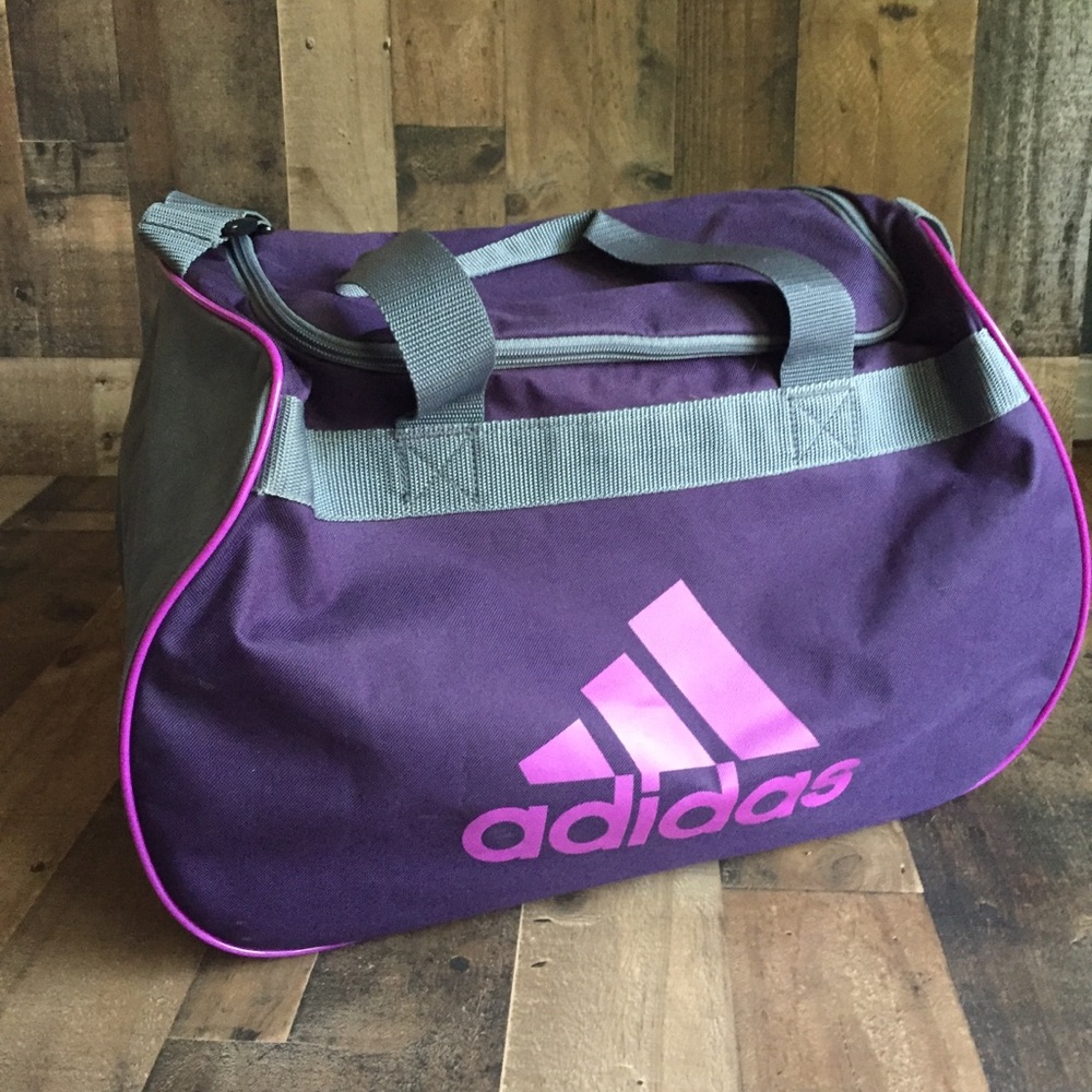 Adidas Diablo Small Duffel Gym Bag Purple & Gray