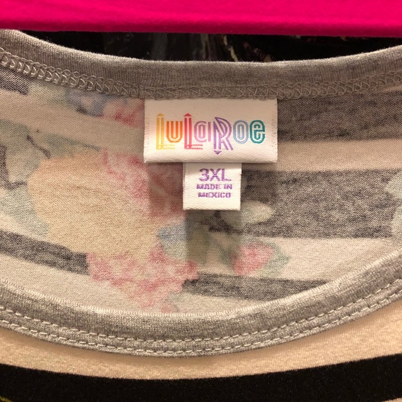 LuLaRoe Julia “THE Julia” 3XL Striped Floral NWT - Picture 2 of 5