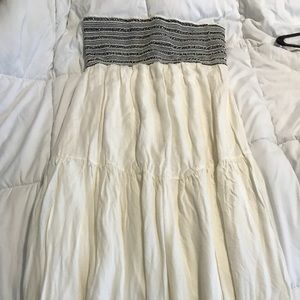 Large strapless Cream Maxi Dress