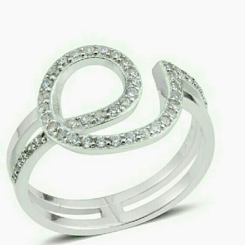 SOLD!!!Simulated Diamond Sterling Silver Ring 