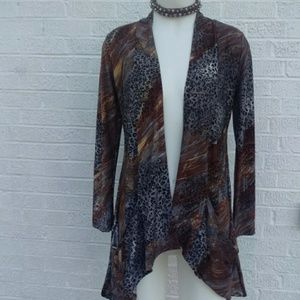 Pretty Little Thing L brown black open front pocke