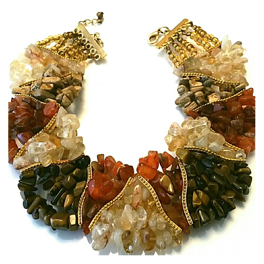 Real stones choker necklace