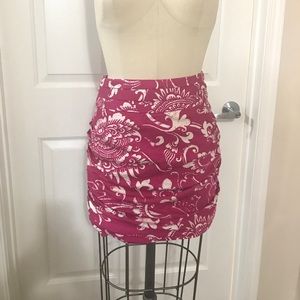 Leifsdottir silk floral hot pink mini skirt size 4