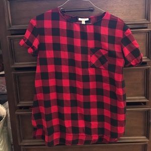 Plaid Maternity Top