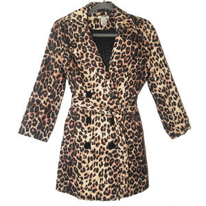 Vertigo Paris Leopard Trench Jacket Size Small