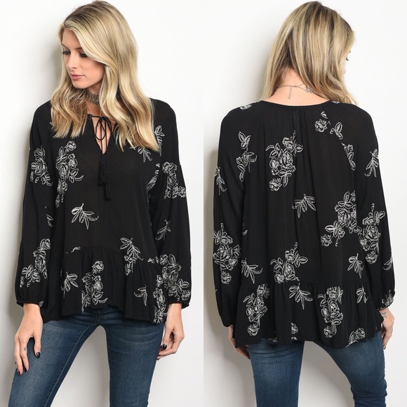 | EMBROIDERED BOHO TOP | - Picture 3 of 3