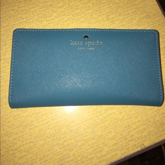 kate spade Handbags - Kate Spade stacey wallet in turquoise EUC