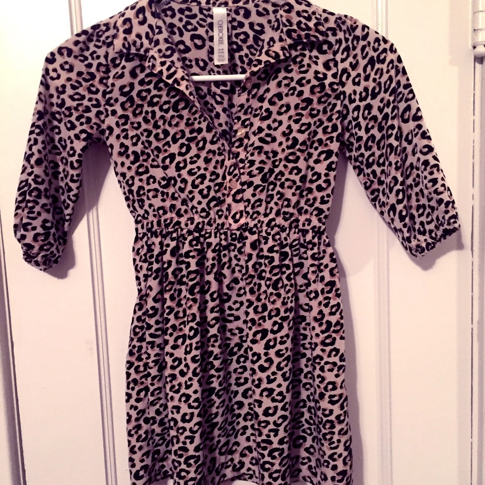 girls leopard animal print dress