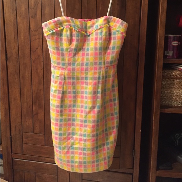 Lilly Pulitzer sz 4 tweed strapless dress - Picture 1 of 5