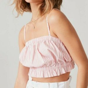 Urban Outfitters Elaina ruffle striped crop top