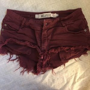 Burgundy shorts