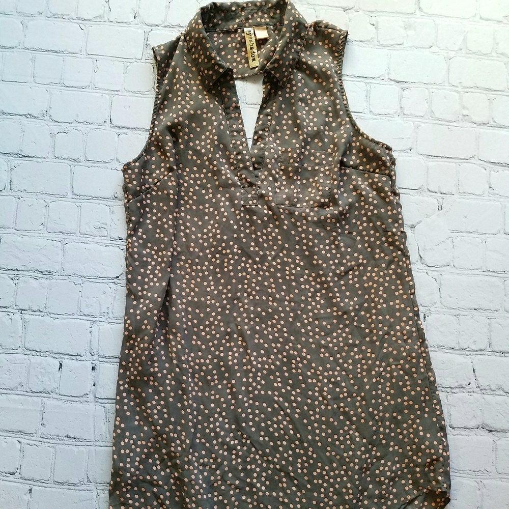 Eyeshadow Grey & Pink Polka Dot Dress Sz 4
