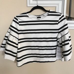 Zara blouse size M color white with black stripes.