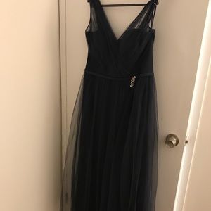 Alexia designs formal gown in Navy Blue