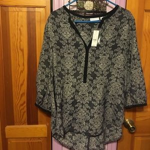 New York & Co. high-low dressy metallic blouse