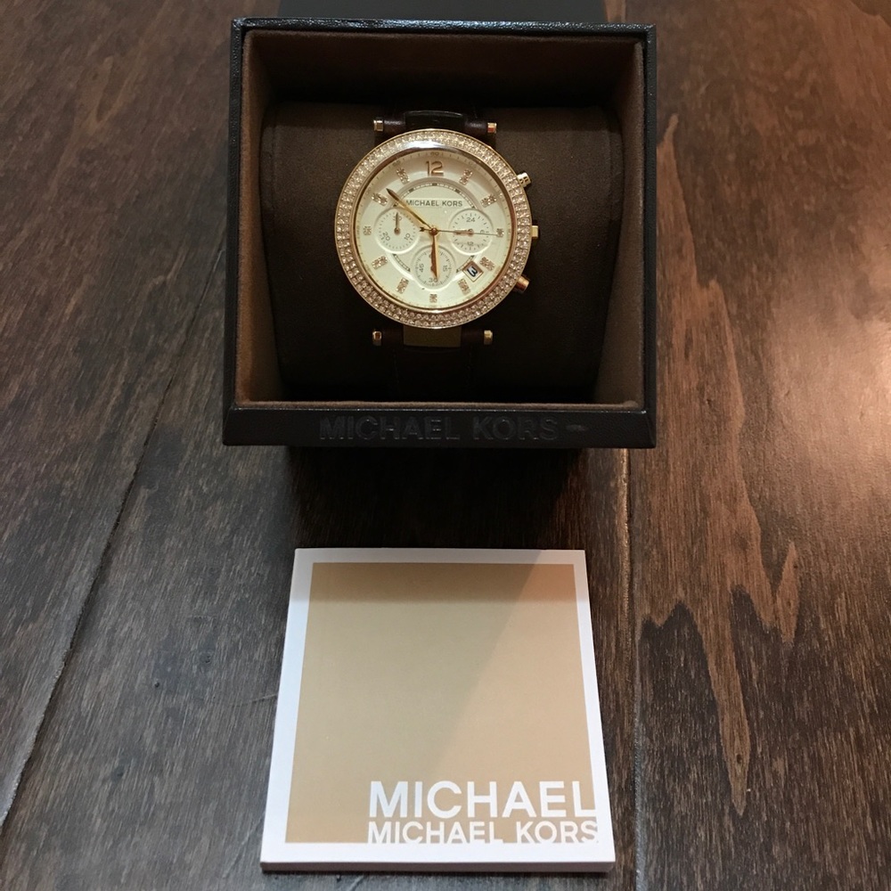 Michael Kors Dark Leather Watch