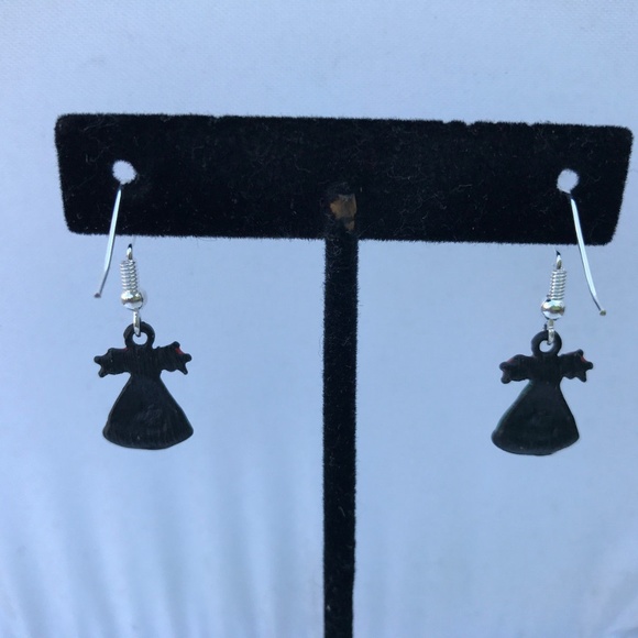 Christmas Earrings Silver Plated Hook Green holiday jewelry - Picture 6 of 6