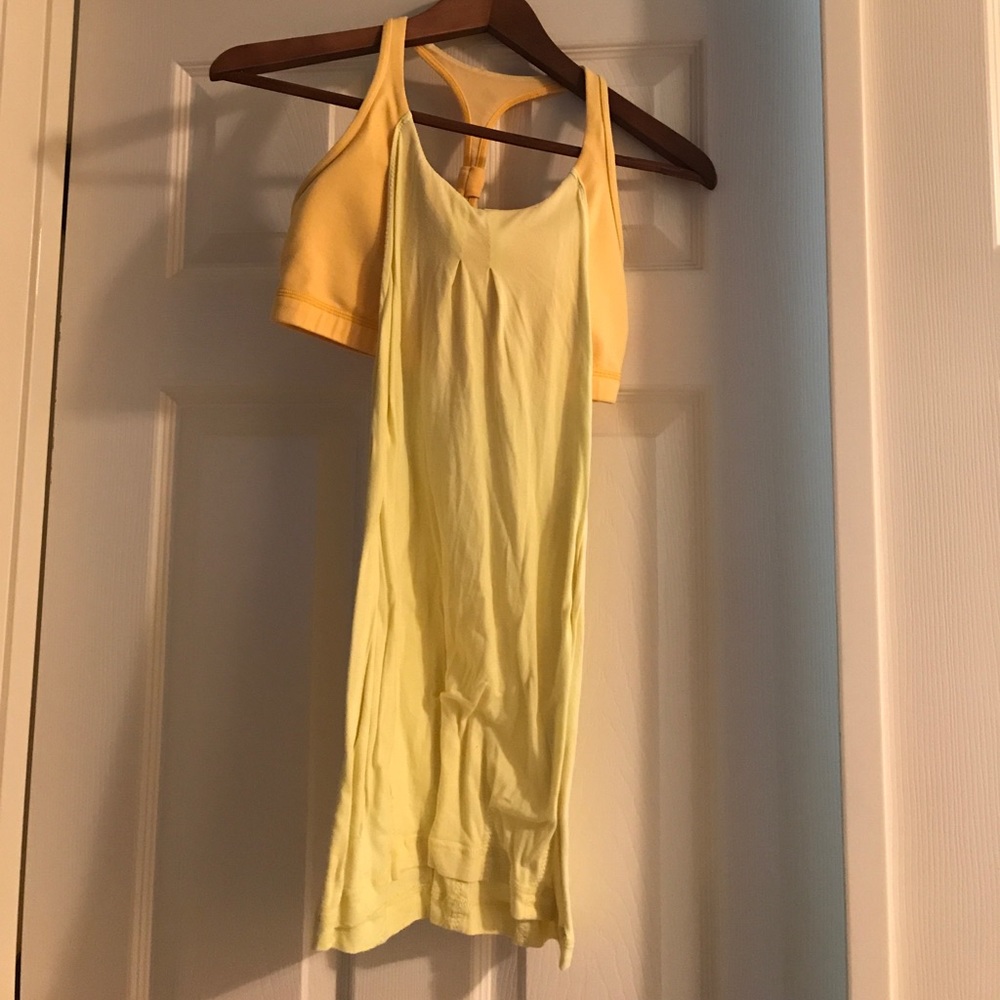Yellow lululemon tunic sports bra top