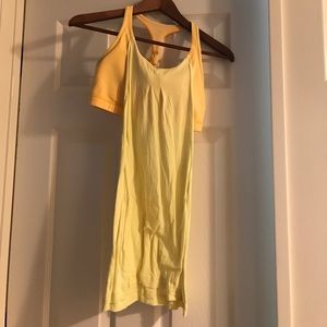Yellow lululemon tunic sports bra top