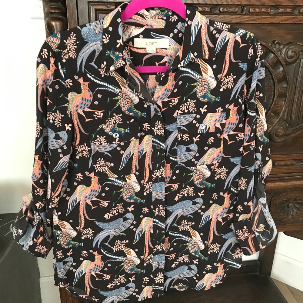 LOFT XS Utility Blouse